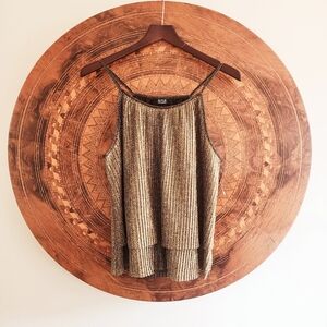 A.N.A METALLIC PLEATED TANK TOP NWOT